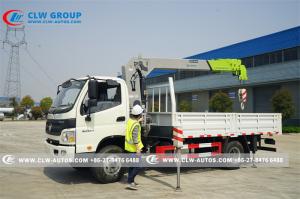 Quality FOTON Cargo Truck Mounted Hydraulic Telescopic Boom Crane 5tons wholesale