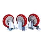 Industrial Heavy Duty Tread Silent Dual Swivel Locking Caster Wheels for