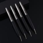 Twist Type Business Metal Ball Point Pen 1.0mm Textured Grey Pen Barrel
