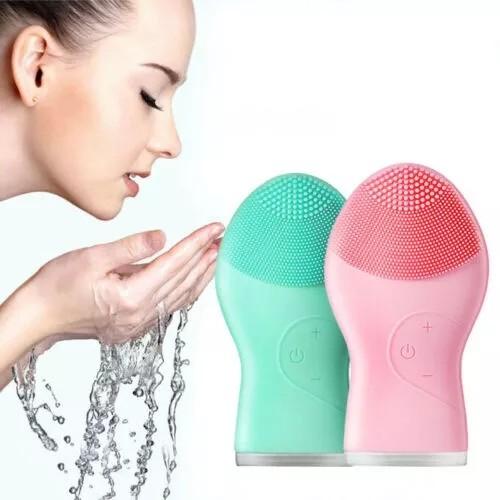 Sonic Silicone Facial Cleansing Brush USB Rechargeable Electric Silicone Face