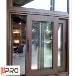 Double - Layer Silent Aluminum Sliding Glass Windows Grey Color Commercial