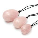 3pcs 3size Jade Egg Drilled Vaginal Tightening Body Massage Natural Rose Quartz