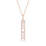Elegant 925 Sterling Silver 14K Gold MAMA Floating Long Pendant Necklace