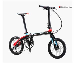Quality 16 Inch Carbon Fiber Folding Bike 9 Speed Hard Frame 100KG Load Capacity wholesale