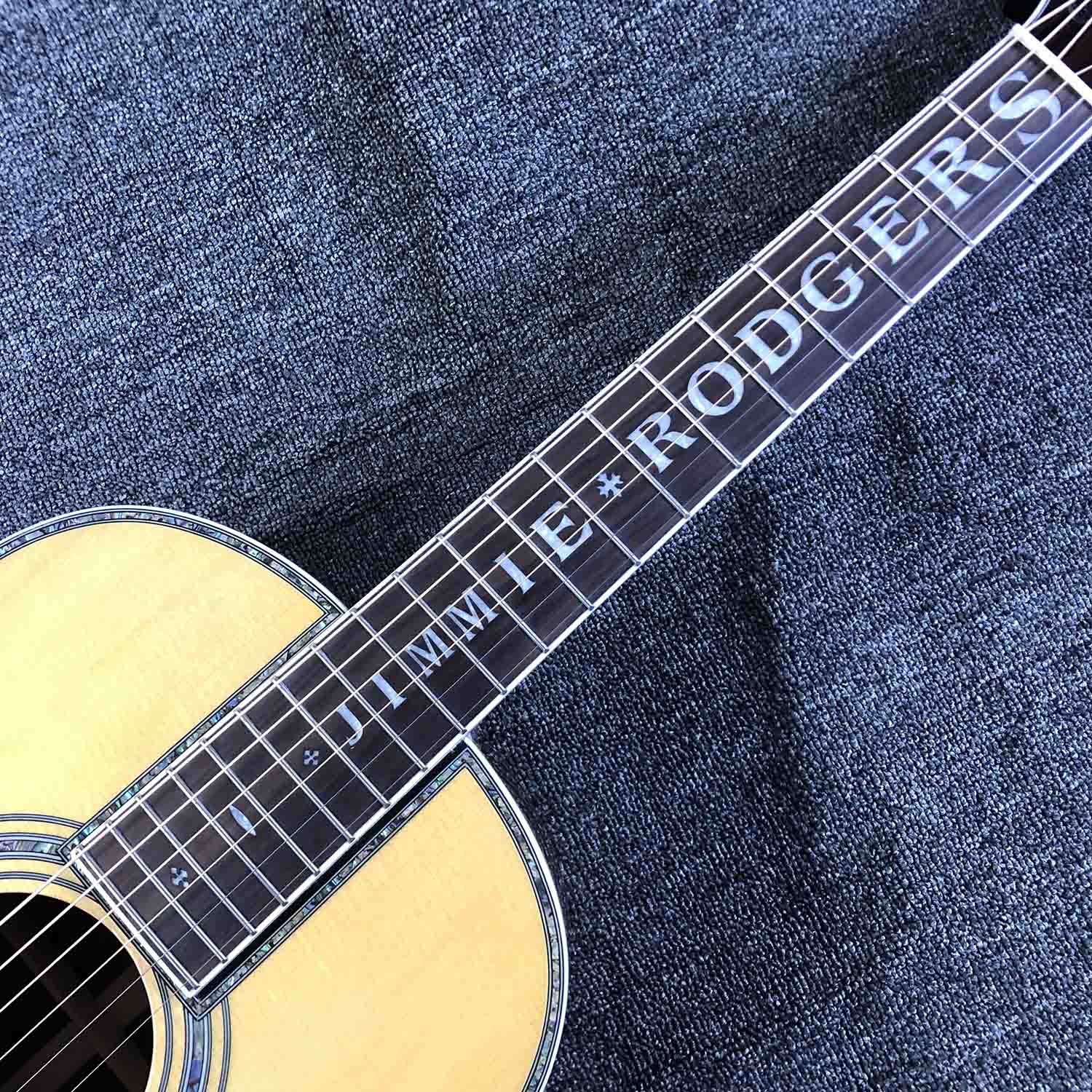 Custom Grand Jimmie Rodgers 000-45s All Solid Wood Acoustic Guitar Ebony Fingerboard Abalone Binding Accept Customized