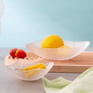 Quality Clear Crystal Glass Dinner Plates Set Shell Bowl Lead Free Machine Made wholesale