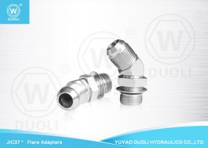 Quality Hydraulic JIC Male SAE Elbow 45 Degree Flare Fittings , Bulkhead Fjic Adapter Fittings wholesale