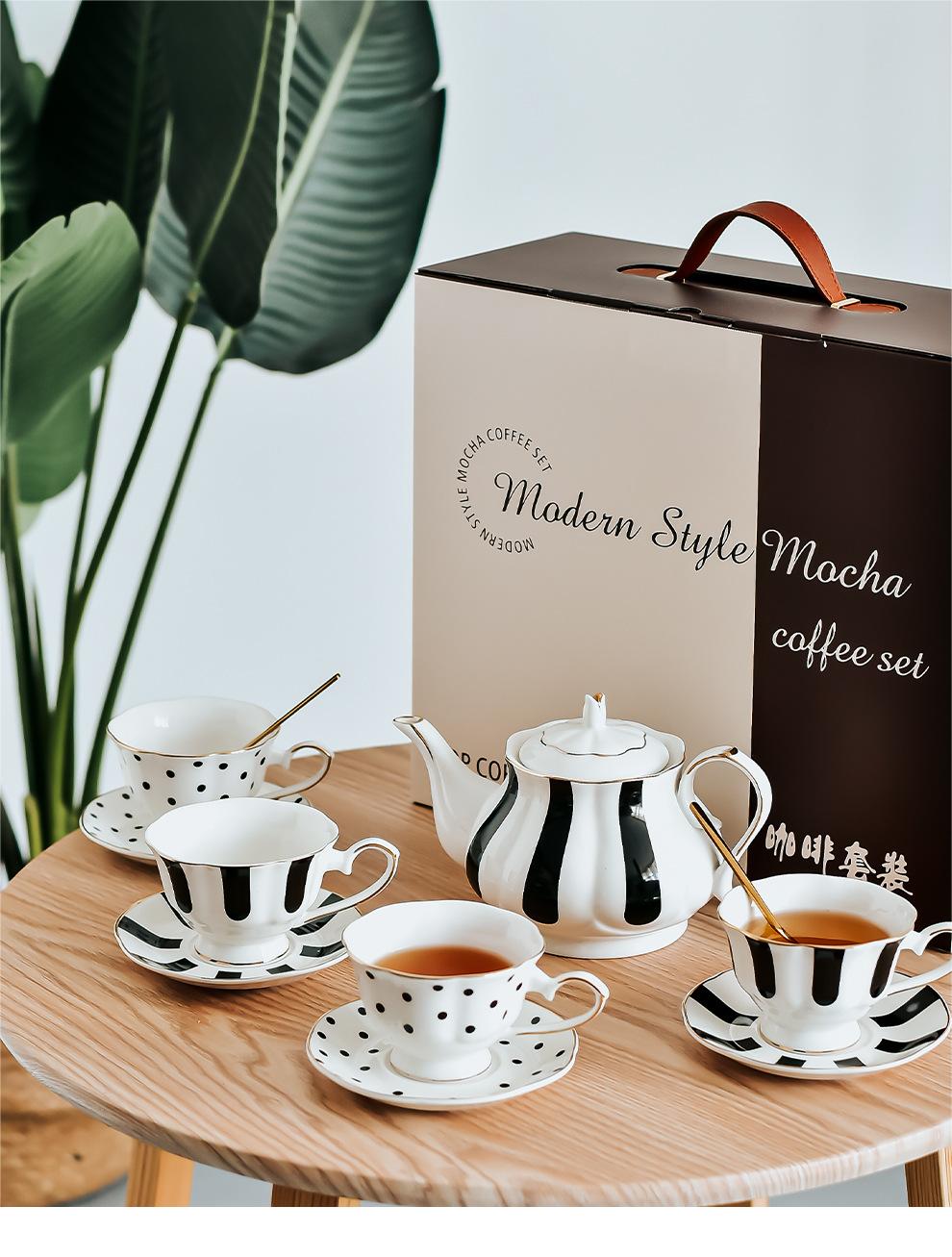 Ceramic Tea Set In European Style Porcelain Teapot Cups And Saucers For Afternoon Tea
