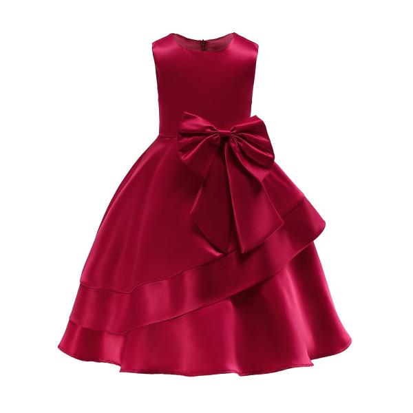 Wine Red/Pink Floor Length Girl Dress e Girl Girls Unicorn Niños Roupas Infantis