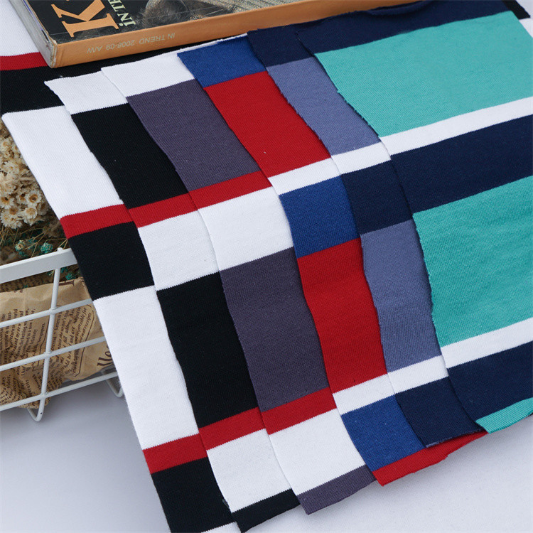 Environmentally Skin-Friendly And Natural Striped Knit Fabric For T-Shirt