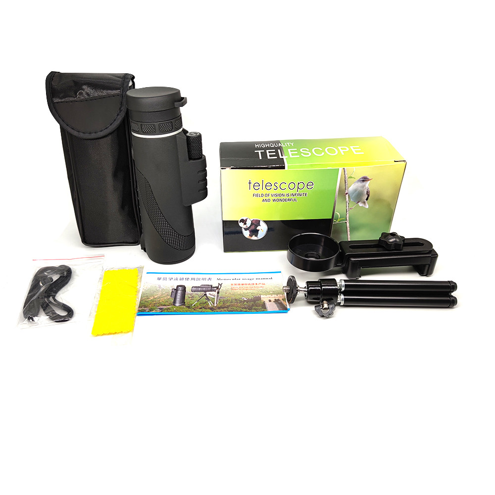 High Definition Telephoto Zoom Monocular Telescope 40X60 12x50 for Traveling