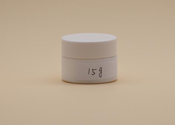 15g Cosmetic Cream Containers , White Ceramic Glass Face Cream Jars PETG Screw