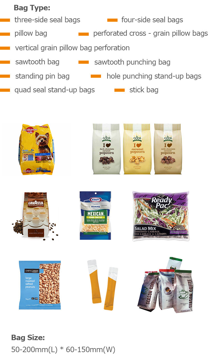Automatic Pillow Bag Packing Machine Dried Beef Cubes Red Pepper Seeds Quad Seal Bag Packing Machine