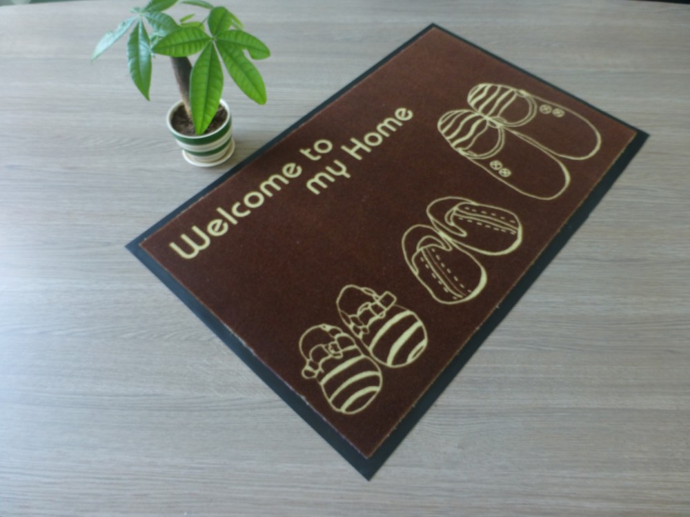 Cut pile printed 3D polyester door mat for home ,office