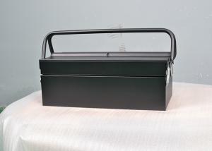 Quality Black 18&quot; Small 3 Trays Metal Cantilever Tool Box With 2 Handles To Store Tools wholesale