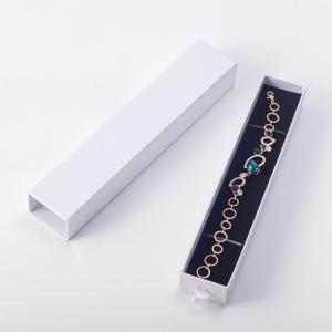 Quality Personalized White Paper Jewelry Boxes with sponge Simple Sliding Drawer wholesale