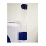 Spacesaving 80pcs Paper Cup Dispenser Screw Mounted PC Round Tube