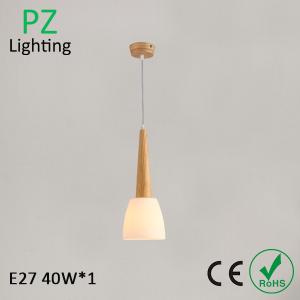 Quality Modern decorative Dinner room pendant light E27 bulb Top grade Thailand Oak wood lamp wholesale