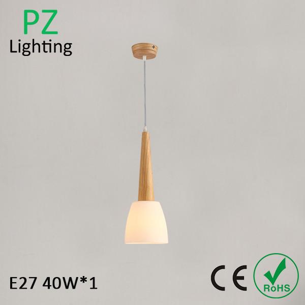 single head suspended Dinner room pendant light E27 bulb Top grade Thailand Oak