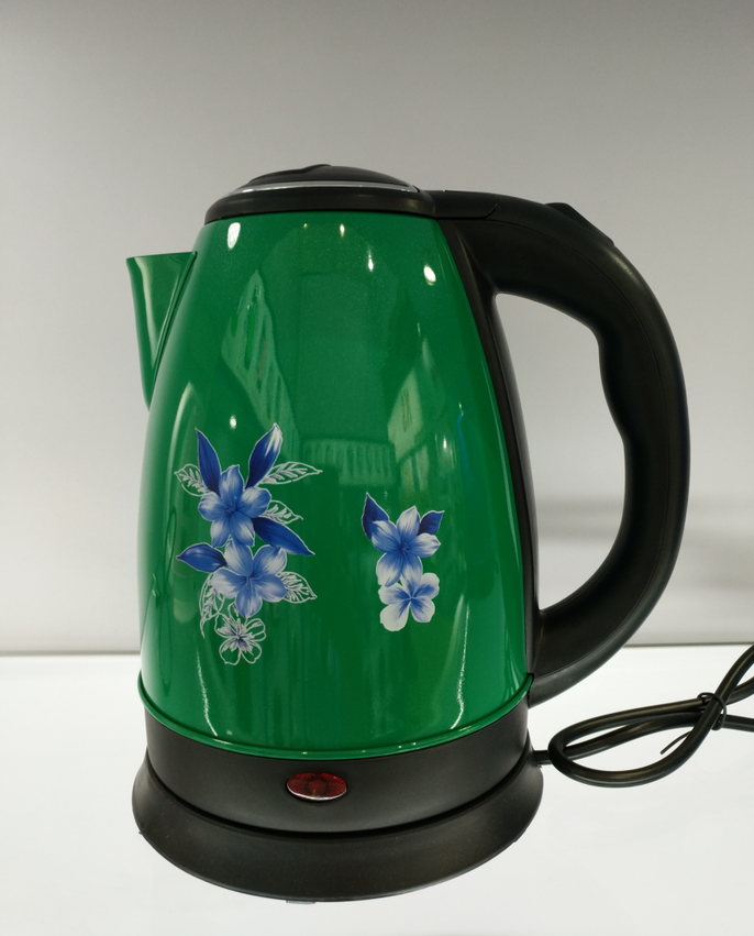 Green Color Printing Stainless Steel Electric tea Kettle