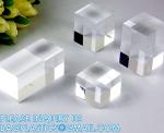 Clear Polished Acrylic Cube Cylinder, Square Display Block, Jewelry Display