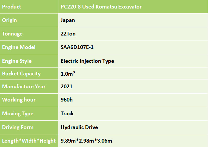 Origin Japan PC220-7 Used Komatsu Excavator PC220-7 Excavator Secondhand Komatsu Excavator PC220-7