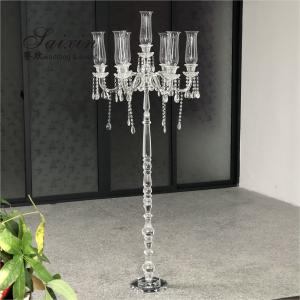 Quality ZT-292 hot sale tall floor standing decoration crystal candelabras for weddings wholesale