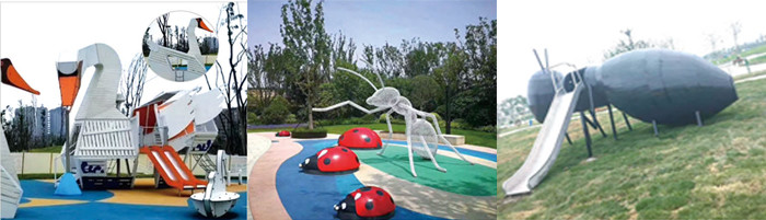 Custom Design Outdoor Amusement Park Equipment Animal Theme Anti Crack