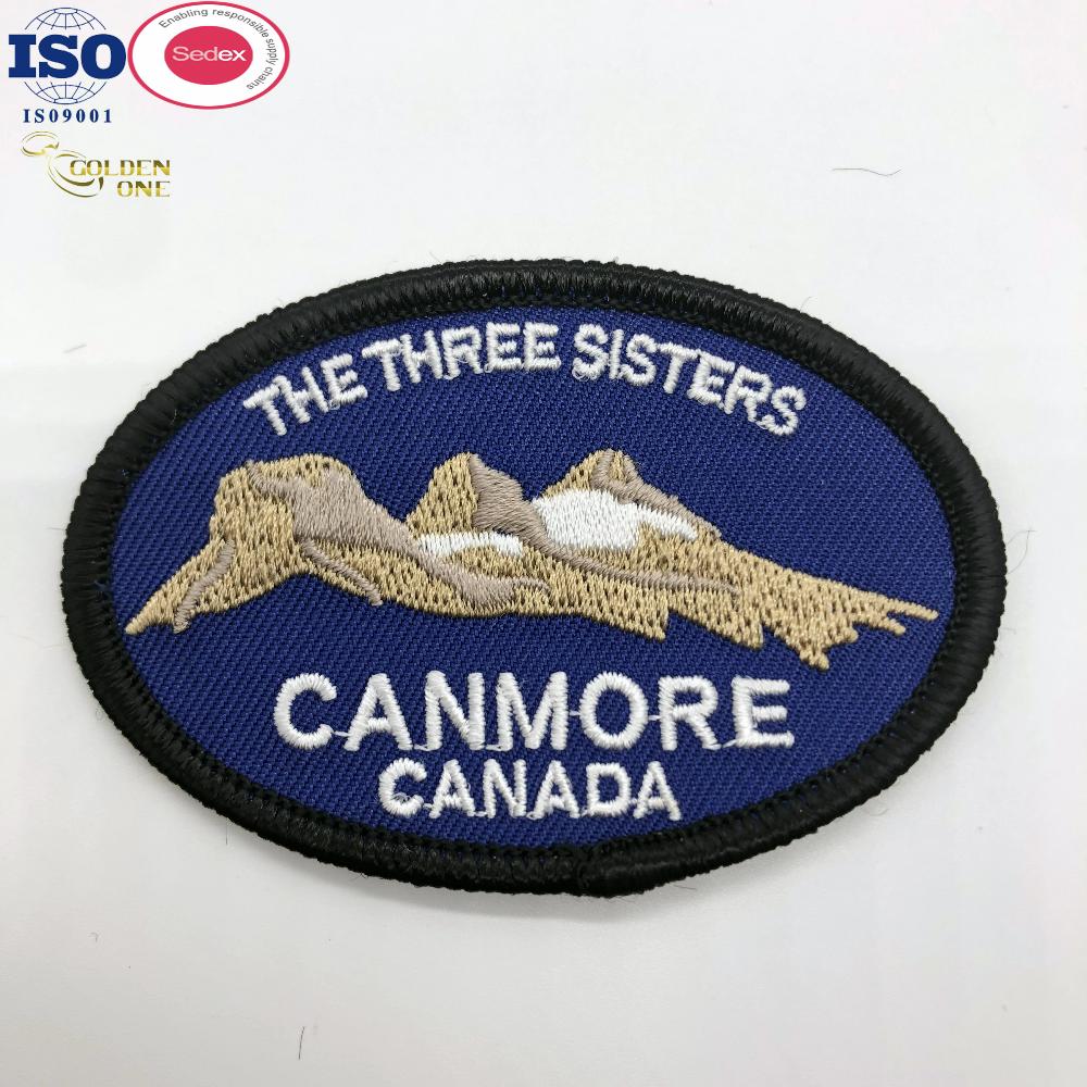 Noble Embroidered Cloth Patches Iron On Hook And Loop For Self Adhesive Backing