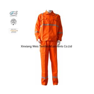 Quality Wholesale Orange Cotton Fire Retardant Suit / Flame Resistant Anti Electrical Static Two Piece Workwear wholesale