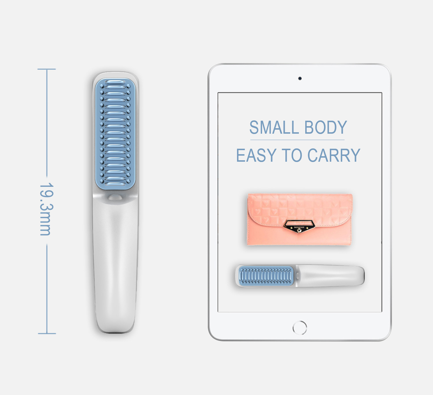 Rechargeable Batteries 25W Ionic Hair Straightener Brush