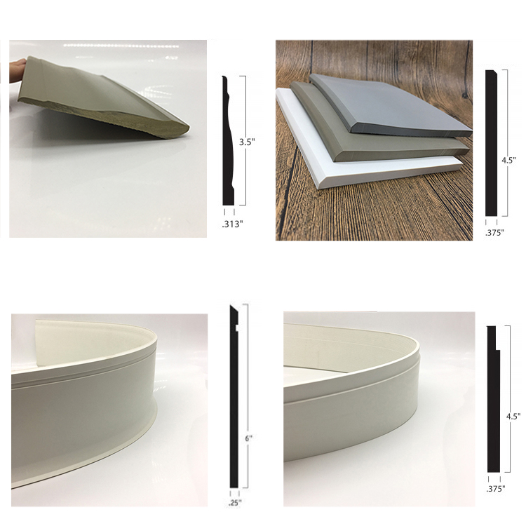Flexible Waterproof PVC Baseboard Moulding with Payment Term 30% Deposit 70% Balance