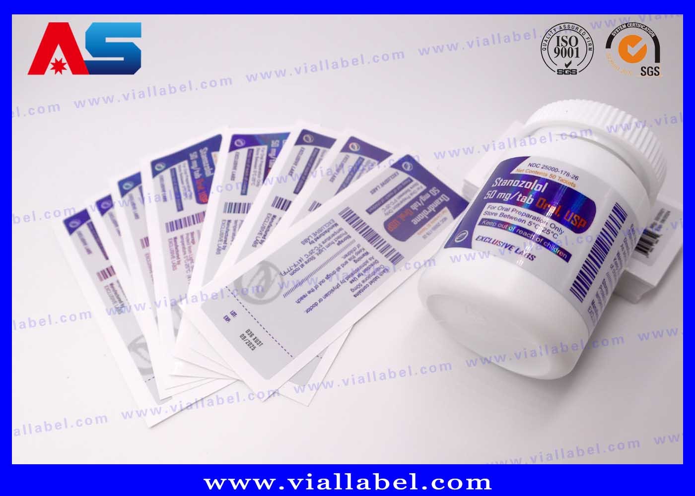 Waterproof Pill Bottle Custom Adhesive Labels / 50ml Bottle Labeling For Tablet Container Jars