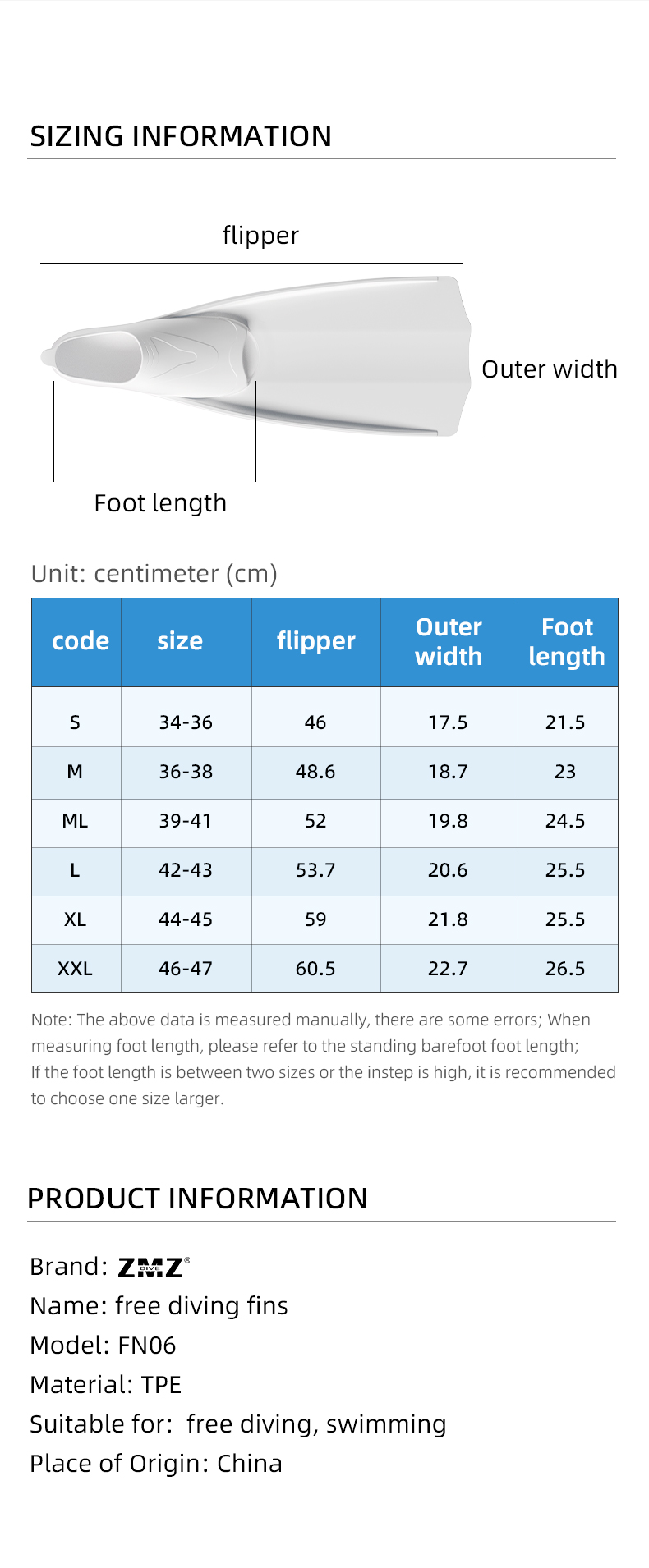 Full Foot Pocket TPR TPE Diving Scuba Swim Fins For Childrens Men Women
