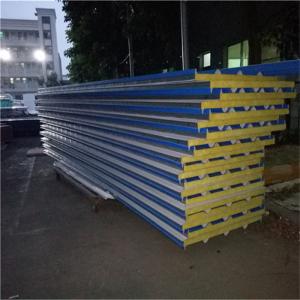 Quality fireproof double steel corrugated glass wool sandwich roof panel 5950 x 960 x 50 x 0.326mm wholesale
