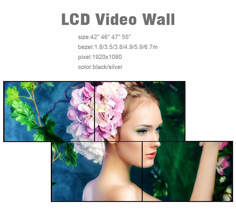 Full Color Indoor LCD Video Wall / Multiple Tv Wall DMl DVI VGA BNC Interface