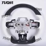 Custom Spoke Flat Bottom Leather Carbon Fiber Steering Wheel for Ford Mustang