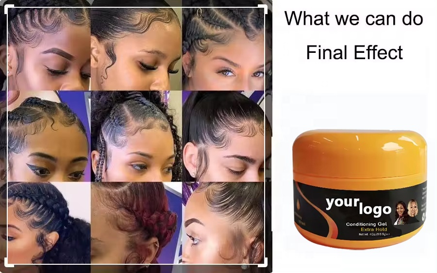 100ml 4oz Hair Styling Edge control Gel for HAIR shine jam gel Cera para el cabello