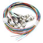 PVC LSZH Outer Fiber Optic Pigtail 12 Cord Fibers Unjacketed Color Coded Optical