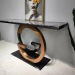 Glossy Steel Frame Entrance Console Table Rectangular Height 78cm