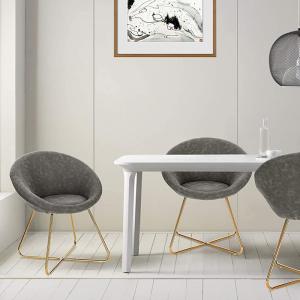 Quality Antirust Gold Leg Leather Dining Armchairs Nordic Design Dining Chairs 150kg Capacity wholesale