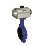 DN300 Pn16 Pneumatic Butterfly Valve Stainless Steel Ductile Iron Wafer