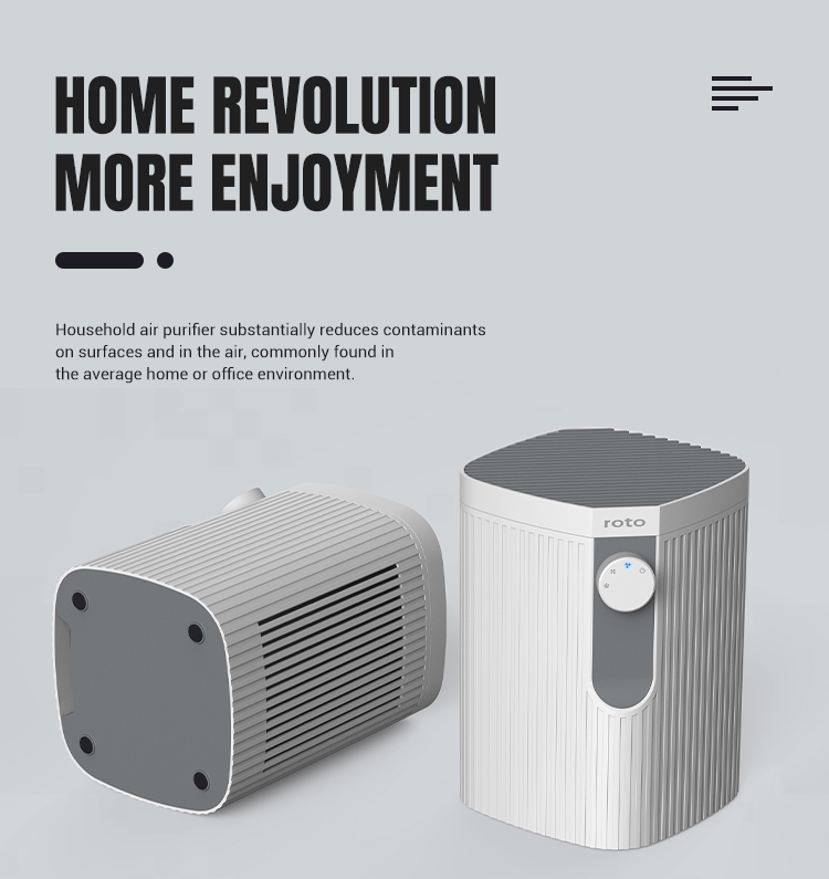 Low Noise 38dB Desktop Air Purifier 180m3/H Portable USB Powered Air Purifier