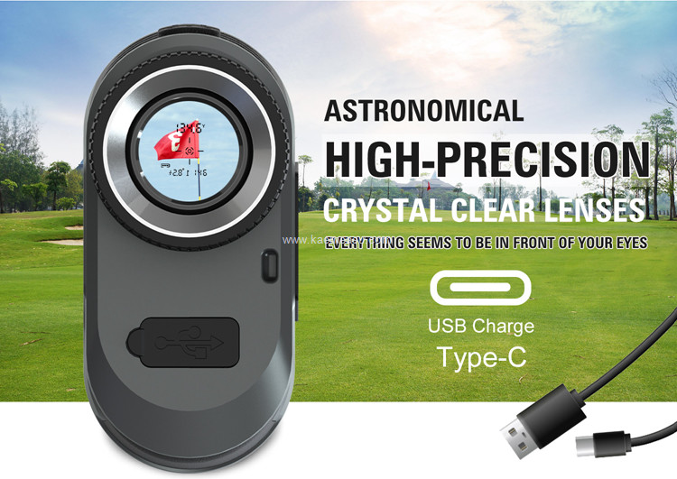 kaemeasu 600m Optical Telescope Golf Rnagefinder USB Charging Distance Meter 95% Transmittance H600H