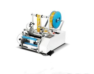 China Semi Automatic Pneumatic Labeling Machine For Round Bottle Cans on sale