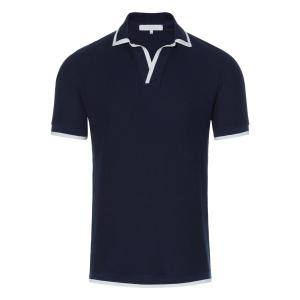 Quality Dark Blue Mens Trendy T Shirts V Neck Collar Fabric Weight 180 Grams Customized Logo wholesale