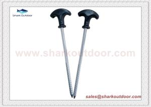 Quality Heavy duty galvanized steel screw tent peg stake with plastic head for outdoor camping wholesale