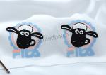 Embossed 2D Sheep Heat Transfer Clothing Labels SGS Approval