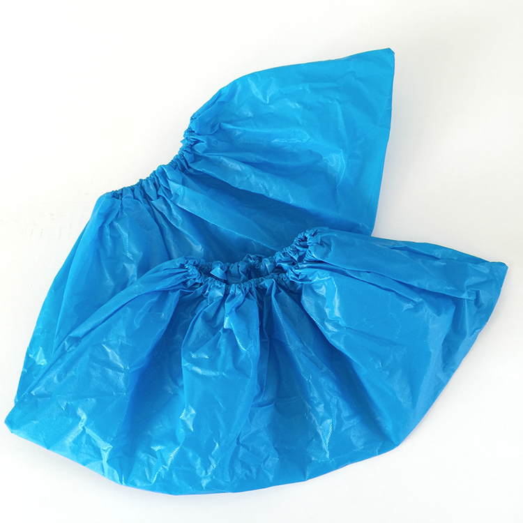 Laboratory Disposable CPE Shoe Cover 40cm Anti Skid Disposable Shoe Covers Non Slip