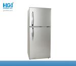 Silver 2 Door Upright Top Freezer Refrigerators R134a Recessed Handle
